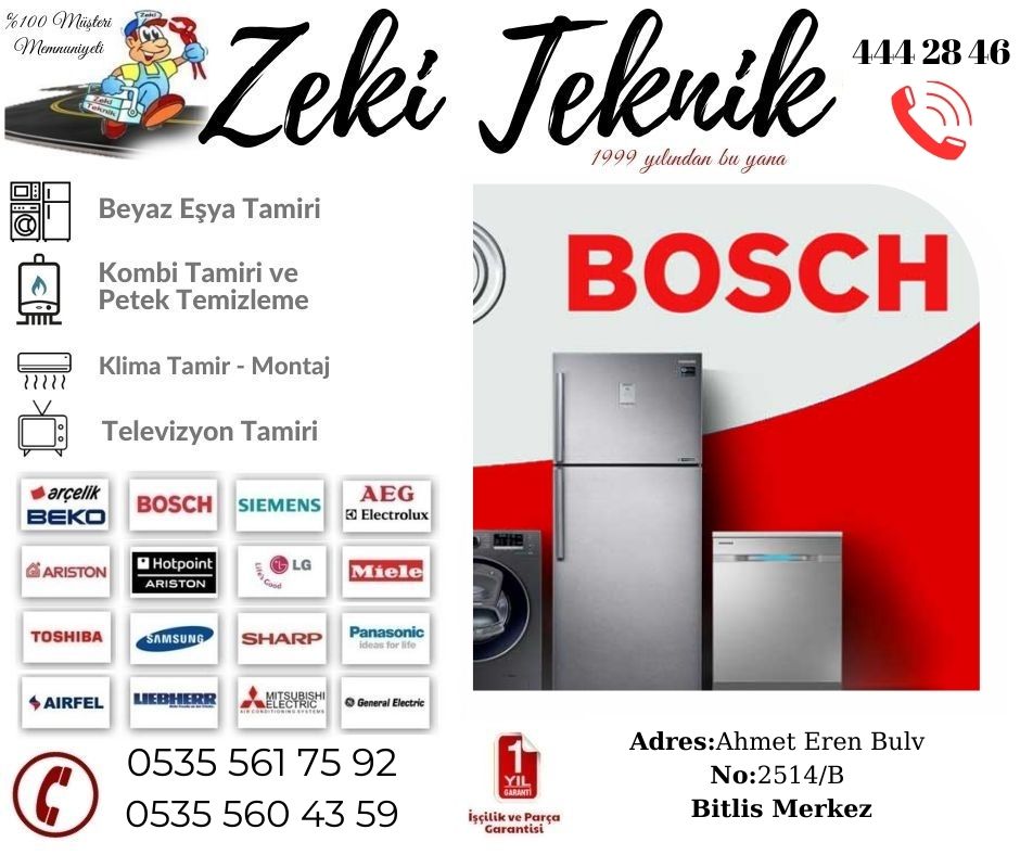 Bitlis Bosch Beyaz Eşya Servisi 
